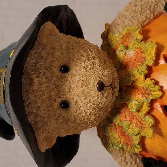 Adorable Lighted Teddy Bear with Pumpkins - Picture 4 of 16